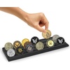 image:imageAmericanflat 12x4 Challenge Coin Display  Walnut  Holds up to 30 coins across 4 rows solid engineered wood with a sturdy base for military and collectible coinsBlack