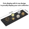 image:imageAmericanflat 12x4 Challenge Coin Display  Walnut  Holds up to 30 coins across 4 rows solid engineered wood with a sturdy base for military and collectible coinsBlack