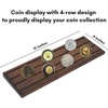 image:imageAmericanflat 12x4 Challenge Coin Display  Walnut  Holds up to 30 coins across 4 rows solid engineered wood with a sturdy base for military and collectible coinsWalnut