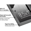 image:imageAmericanflat 85x11 Picture Frame with ShatterResistant Glass  Streamline Collection  Thin Border Photo Frame for Tabletop and Wall Display  Hanging Hardware and Easel Stand Included  Grey  Shatterresistant glass wall or tabletop display with included easel sawtooth hangers included secure turntab backingGrey