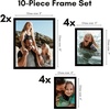 image:imageAmericanflat 85x11 Picture Frame with ShatterResistant Glass  Streamline Collection  Thin Border Photo Frame for Tabletop and Wall Display  Hanging Hardware and Easel Stand Included  Grey  Shatterresistant glass wall or tabletop display with included easel sawtooth hangers included secure turntab backingBlack