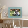 image:imageAmericanflat 9x12 Picture Frame  Distressed Wood  Rustic Turquoise  Polished glass wall or tabletop display with included easel sawtooth hangers included fits photos posters and art