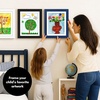 image:imageAmericanflat Kids Artwork Frame Changeable Walnut  Magnetic Door Holds 100 Art Pieces  85x11 Letter Size Display with Mat or 10x125 Without Mat  My Mini Masterpiece  Holds 100 art pieces magnetic front door builtin keyholes for wall display stores finished artworkNavy