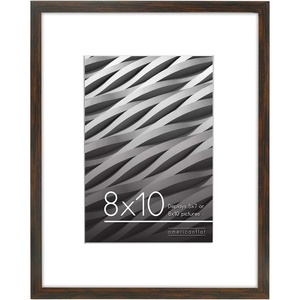 image:imageAmericanflat 8x10 Picture Frame in Walnut  Displays 5x7 With Mat and 8x10 Without Mat  Horizontal and Vertical Formats for Wall and Tabletop