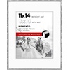 image:imageAmericanflat 11x14 Picture Frame with Polished CrystalClear Glass  Use as 8x10 Frame with Mat or Display 11x14 Photo Without Mat  Signature Collection  Picture Frames for Wall Display  Silver  Engineered Wood construction hangs vertical or horizontal sawtooth hangers included use with or without matSilver