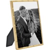 image:imageAmericanflat 11x14 Picture Frame with Polished CrystalClear Glass  Use as 8x10 Frame with Mat or Display 11x14 Photo Without Mat  Signature Collection  Picture Frames for Wall Display  Silver  Engineered Wood construction hangs vertical or horizontal sawtooth hangers included use with or without matGold