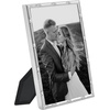 image:imageAmericanflat 11x14 Picture Frame with Polished CrystalClear Glass  Use as 8x10 Frame with Mat or Display 11x14 Photo Without Mat  Signature Collection  Picture Frames for Wall Display  Silver  Engineered Wood construction hangs vertical or horizontal sawtooth hangers included use with or without matSilver