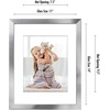 image:imageAmericanflat 11x14 Picture Frame with Polished CrystalClear Glass  Use as 8x10 Frame with Mat or Display 11x14 Photo Without Mat  Signature Collection  Picture Frames for Wall Display  Silver  Engineered Wood construction hangs vertical or horizontal sawtooth hangers included use with or without matSilver