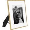 image:imageAmericanflat 11x14 Picture Frame with Polished CrystalClear Glass  Use as 8x10 Frame with Mat or Display 11x14 Photo Without Mat  Signature Collection  Picture Frames for Wall Display  Silver  Engineered Wood construction hangs vertical or horizontal sawtooth hangers included use with or without matGold