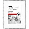 image:imageAmericanflat 11x14 Picture Frame with Polished CrystalClear Glass  Use as 8x10 Frame with Mat or Display 11x14 Photo Without Mat  Signature Collection  Picture Frames for Wall Display  Silver  Engineered Wood construction hangs vertical or horizontal sawtooth hangers included use with or without matSilver