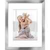 image:imageAmericanflat 11x14 Picture Frame with Polished CrystalClear Glass  Use as 8x10 Frame with Mat or Display 11x14 Photo Without Mat  Signature Collection  Picture Frames for Wall Display  Silver  Engineered Wood construction hangs vertical or horizontal sawtooth hangers included use with or without matSilver