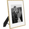 image:imageAmericanflat 11x14 Picture Frame with Polished CrystalClear Glass  Use as 8x10 Frame with Mat or Display 11x14 Photo Without Mat  Signature Collection  Picture Frames for Wall Display  Silver  Engineered Wood construction hangs vertical or horizontal sawtooth hangers included use with or without matGold