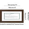 image:imageAmericanflat 5x10 Document Frame  Matted to 35x8  Black  Engineered Wood construction Shatterresistant glass displays certificates certifications and licensesWalnut