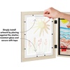 image:imageAmericanflat 85x11 Changeable Kids Art Frame 2Pack  Silver  Holds 100 art pieces magnetic front door builtin keyholes for wall display stores finished artworkLight Wood