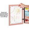 image:imageAmericanflat 85x11 Changeable Kids Art Frame 2Pack  Silver  Holds 100 art pieces magnetic front door builtin keyholes for wall display stores finished artworkPink