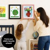image:imageAmericanflat 85x11 Changeable Kids Art Frame 2Pack  Silver  Holds 100 art pieces magnetic front door builtin keyholes for wall display stores finished artworkPeachy Pink
