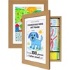 image:imageAmericanflat 85x11 Changeable Kids Art Frame 2Pack  Silver  Holds 100 art pieces magnetic front door builtin keyholes for wall display stores finished artworkDark Oak
