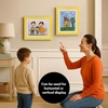 image:imageAmericanflat 85x11 Changeable Kids Art Frame 2Pack  Silver  Holds 100 art pieces magnetic front door builtin keyholes for wall display stores finished artworkSunshine Yellow
