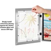 image:imageAmericanflat 85x11 Changeable Kids Art Frame 2Pack  Silver  Holds 100 art pieces magnetic front door builtin keyholes for wall display stores finished artworkSilver