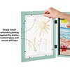 image:imageAmericanflat 85x11 Changeable Kids Art Frame 2Pack  Silver  Holds 100 art pieces magnetic front door builtin keyholes for wall display stores finished artworkSeafoam Green