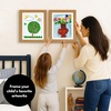 image:imageAmericanflat 85x11 Changeable Kids Art Frame 2Pack  Silver  Holds 100 art pieces magnetic front door builtin keyholes for wall display stores finished artworkDark Oak