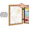 image:imageAmericanflat 85x11 Changeable Kids Art Frame 2Pack  Silver  Holds 100 art pieces magnetic front door builtin keyholes for wall display stores finished artworkDark Oak