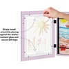 image:imageAmericanflat 85x11 Changeable Kids Art Frame 2Pack  Silver  Holds 100 art pieces magnetic front door builtin keyholes for wall display stores finished artworkLilac