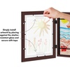 image:imageAmericanflat 85x11 Changeable Kids Art Frame 2Pack  Silver  Holds 100 art pieces magnetic front door builtin keyholes for wall display stores finished artworkMahogany