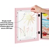 image:imageAmericanflat 85x11 Changeable Kids Art Frame 2Pack  Silver  Holds 100 art pieces magnetic front door builtin keyholes for wall display stores finished artworkLight Pink