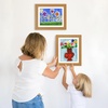 image:imageAmericanflat 85x11 Changeable Kids Art Frame 2Pack  Silver  Holds 100 art pieces magnetic front door builtin keyholes for wall display stores finished artworkDark Oak