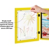 image:imageAmericanflat 85x11 Changeable Kids Art Frame 2Pack  Silver  Holds 100 art pieces magnetic front door builtin keyholes for wall display stores finished artworkSunshine Yellow