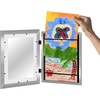 image:imageAmericanflat 85x11 Changeable Kids Art Frame 2Pack  Silver  Holds 100 art pieces magnetic front door builtin keyholes for wall display stores finished artworkSilver