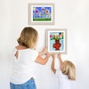image:imageAmericanflat 85x11 Changeable Kids Art Frame 2Pack  Silver  Holds 100 art pieces magnetic front door builtin keyholes for wall display stores finished artworkLight Wood