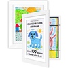 image:imageAmericanflat 85x11 Changeable Kids Art Frame 2Pack  Silver  Holds 100 art pieces magnetic front door builtin keyholes for wall display stores finished artworkWhite