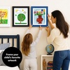 image:imageAmericanflat 85x11 Changeable Kids Art Frame 2Pack  Silver  Holds 100 art pieces magnetic front door builtin keyholes for wall display stores finished artworkSapphire Blue