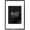 image:imageAmericanflat 8x10 Picture Frame  Matted to 5x7  Metal  Black  Shatterresistant glass wall or tabletop display with included easel secure turntab backing use with or without matBlack
