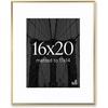 image:imageAmericanflat 8x10 Picture Frame  Matted to 5x7  Metal  Black  Shatterresistant glass wall or tabletop display with included easel secure turntab backing use with or without matGold