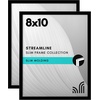 image:imageAmericanflat 8x12 Picture Frame with ShatterResistant Glass  Set of 2  Streamline Collection  Thin Border Photo Frame for Tabletop and Wall  Hanging Hardware and Easel Stand Included  Black  Shatterresistant glass wall or tabletop display with included easel sawtooth hangers included secure turntab backingBlack