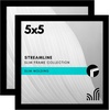 image:imageAmericanflat 8x12 Picture Frame with ShatterResistant Glass  Set of 2  Streamline Collection  Thin Border Photo Frame for Tabletop and Wall  Hanging Hardware and Easel Stand Included  Black  Shatterresistant glass wall or tabletop display with included easel sawtooth hangers included secure turntab backingBlack