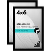 image:imageAmericanflat 8x12 Picture Frame with ShatterResistant Glass  Set of 2  Streamline Collection  Thin Border Photo Frame for Tabletop and Wall  Hanging Hardware and Easel Stand Included  Black  Shatterresistant glass wall or tabletop display with included easel sawtooth hangers included secure turntab backingBlack