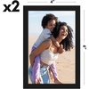 image:imageAmericanflat 8x12 Picture Frame with ShatterResistant Glass  Set of 2  Streamline Collection  Thin Border Photo Frame for Tabletop and Wall  Hanging Hardware and Easel Stand Included  Black  Shatterresistant glass wall or tabletop display with included easel sawtooth hangers included secure turntab backingBlack