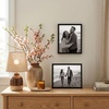 image:imageAmericanflat 8x12 Picture Frame with ShatterResistant Glass  Set of 2  Streamline Collection  Thin Border Photo Frame for Tabletop and Wall  Hanging Hardware and Easel Stand Included  Black  Shatterresistant glass wall or tabletop display with included easel sawtooth hangers included secure turntab backingBlack