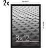 image:imageAmericanflat 8x12 Picture Frame with ShatterResistant Glass  Set of 2  Streamline Collection  Thin Border Photo Frame for Tabletop and Wall  Hanging Hardware and Easel Stand Included  Black  Shatterresistant glass wall or tabletop display with included easel sawtooth hangers included secure turntab backingBlack
