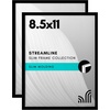 image:imageAmericanflat 8x12 Picture Frame with ShatterResistant Glass  Set of 2  Streamline Collection  Thin Border Photo Frame for Tabletop and Wall  Hanging Hardware and Easel Stand Included  Black  Shatterresistant glass wall or tabletop display with included easel sawtooth hangers included secure turntab backingBlack