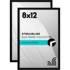 image:imageAmericanflat 8x12 Picture Frame with ShatterResistant Glass  Set of 2  Streamline Collection  Thin Border Photo Frame for Tabletop and Wall  Hanging Hardware and Easel Stand Included  Black  Shatterresistant glass wall or tabletop display with included easel sawtooth hangers included secure turntab backingBlack