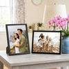 image:imageAmericanflat 8x12 Picture Frame with ShatterResistant Glass  Set of 2  Streamline Collection  Thin Border Photo Frame for Tabletop and Wall  Hanging Hardware and Easel Stand Included  Black  Shatterresistant glass wall or tabletop display with included easel sawtooth hangers included secure turntab backingBlack