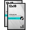 image:imageAmericanflat 8x12 Picture Frame with ShatterResistant Glass  Set of 2  Streamline Collection  Thin Border Photo Frame for Tabletop and Wall  Hanging Hardware and Easel Stand Included  Black  Shatterresistant glass wall or tabletop display with included easel sawtooth hangers included secure turntab backingBlack