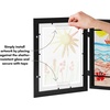 image:imageAmericanflat Kids Artwork Frame Changeable Black  Magnetic Door Holds 100 Art Pieces  85x11 Letter Size Display with Mat or 10x125 Without Mat  My Mini Masterpiece  Holds 100 art pieces magnetic front door builtin keyholes for wall display stores finished artworkBlack