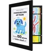 image:imageAmericanflat Kids Artwork Frame Changeable Black  Magnetic Door Holds 100 Art Pieces  85x11 Letter Size Display with Mat or 10x125 Without Mat  My Mini Masterpiece  Holds 100 art pieces magnetic front door builtin keyholes for wall display stores finished artworkBlack