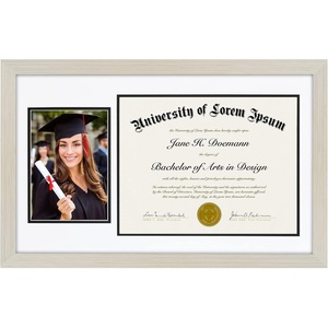image:imageAmericanflat 11x18 Diploma Frame with ShatterResistant Glass  Fits 85x11 Diplomas and 5x7 Pictures  Signature Collection  Engineered Wood Graduation Picture Frame for Wall Display  BlackLight Wood